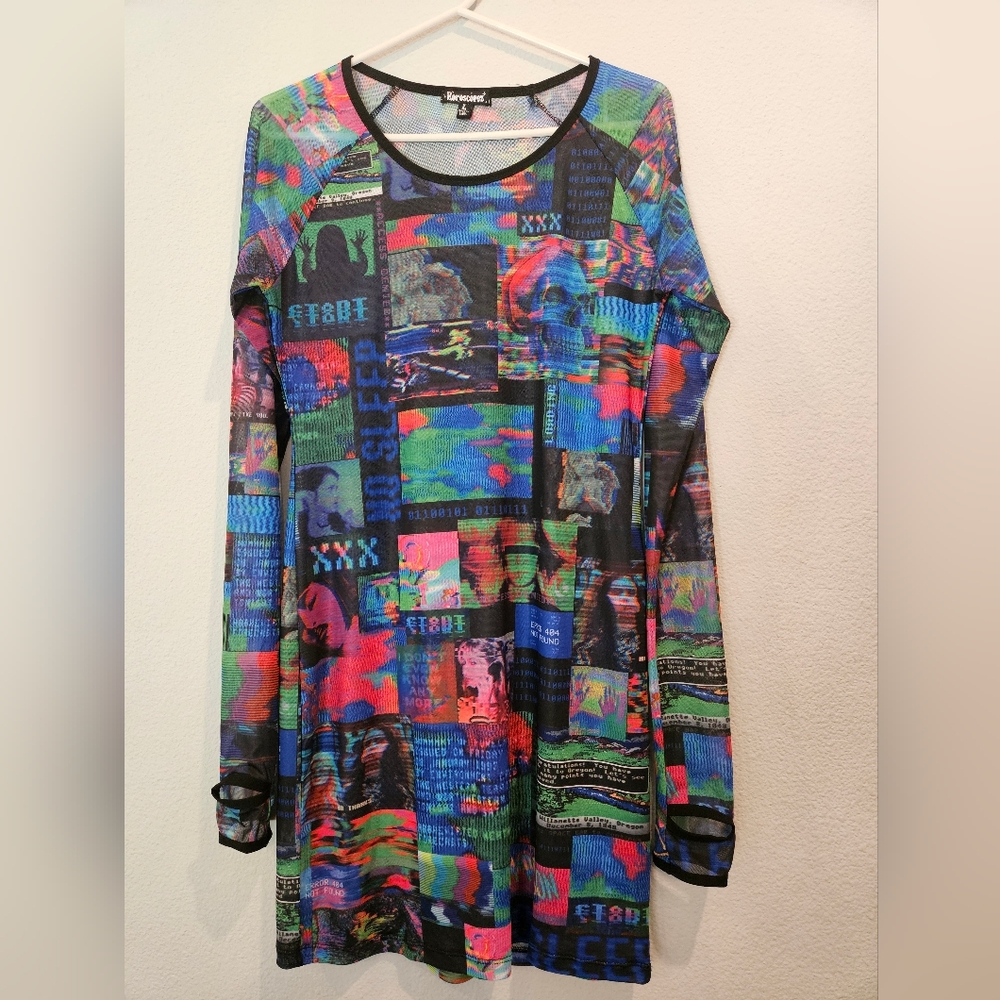Mesh Long Sleeve Dress